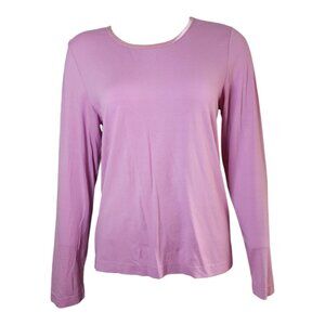 Hanna Andersson Top Shirt Womens Size M Medium Solid All Pink Long Sleeve